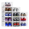 12 Pack Shoe Organizer Storage Bins, Clear Plastic Stackable Shoe