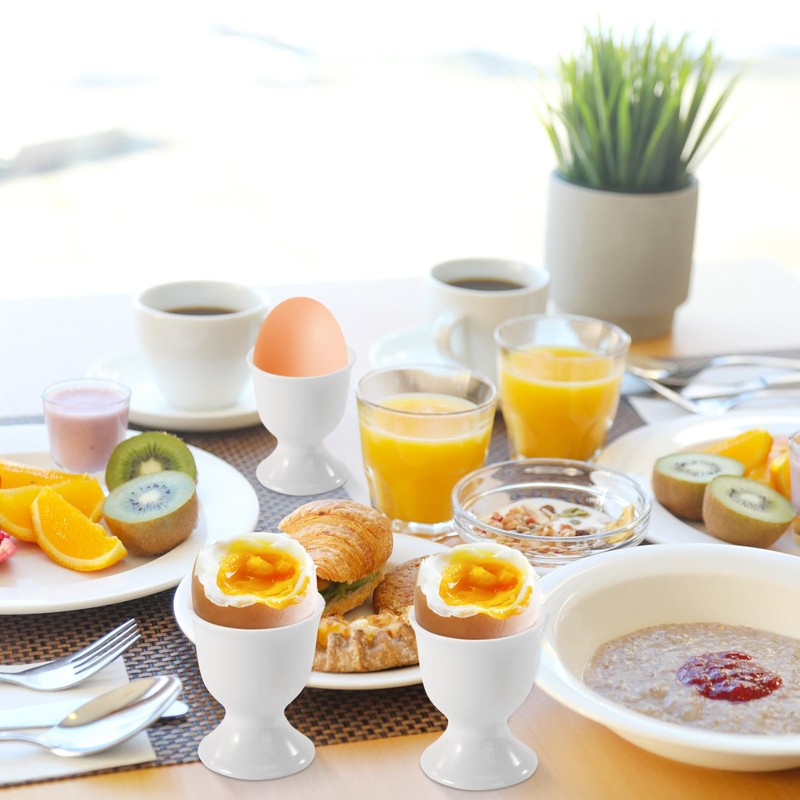 SUPRROW Pack of 6 Ceramic Egg Cups Colourful Ceramic Egg