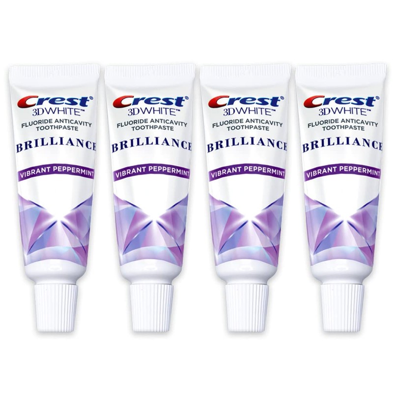 Crest 3D White Brilliance Toothpaste, Vibrant Peppermint, Travel Size 0.85