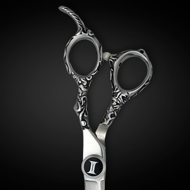 6" Hair Cutting Shears for Professional Use - Decorative Handle - 440C Stainless Steel - Perfect for Wet or Dry Hair Cutting - Used by Barber and Hairdressers - Designed by Saki Shears