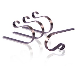4 x Christmas Stocking Holders - Easy To Install Iron Festive Christmas Xmas Hanging Decoration Ornament Clips Hooks for Mantle, Fireplace, Window Ledge & Shelves – Each Measure H5.5 x W11.5 x D1cm