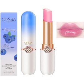 FOMIX OMGA Peach Girl Crystal Color Changing Lipstick Fruit Flavor Lipstick Peach, Aloe, Orange, Strawberry, Grape, Blueberry, Avocado, Moisturizing and Lasting Moisturizing, 3g Jelly Lipstick