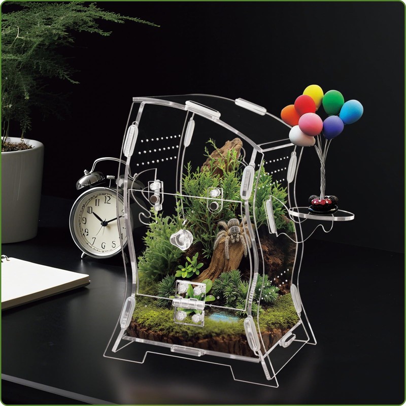 Acrylic Jumping Spider Enclosure Kit 5.9x3.5x9.4 Inches - Escape-Proof Arboreal