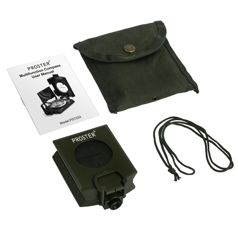 Proster Military Marching Compass Professional Pocket Compass with Clinometer Carry