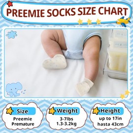 Janmercy 20 Pairs Preemie Socks Premature Newborn Baby Socks Preemie Baby Terry Bootie Socks Warm Preemie Socks for Preemie (Blue,Preemie)