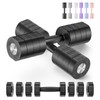 MERACH Dumbbell Set of 2, Adjustable Weight, Anti-slip Handle, Macaron Colors, Each 2.2/4.4/6.6/8.8 lbs, 4 in 1 Hand Weights for Women at Home, Black