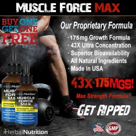 Suplemento de cultura Muscle Force Max paquete de 2 botellas 175 mg fórmula de crecimiento