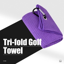 Mile High Life Golf Towel | Tri-fold Waffle Towels | Premium Microfiber Fabric | wiith Heavy Duty Carabiner Clip
