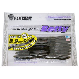 GAN CRAFT Worm Betty 5.9" HW Salt in #07 GP/Red BLF