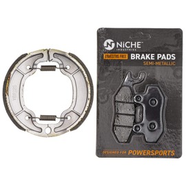 NICHE Brake Pad with Shoe Set for Yamaha TTR230 5RM-F5805-20-00 3FA-W253A-00-00 Front Rear Semi-Metallic