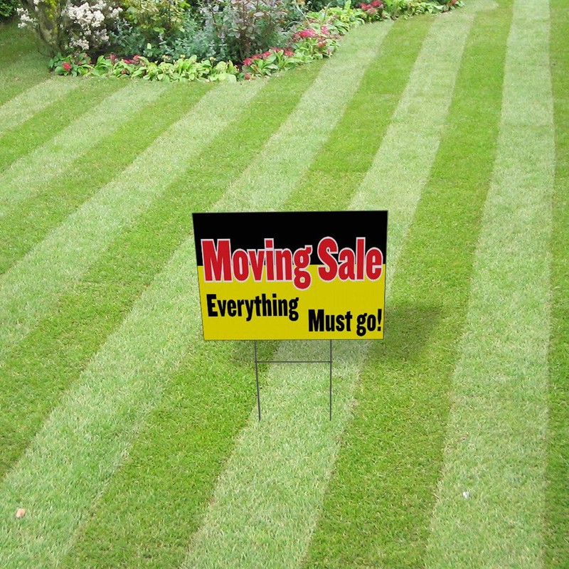 Weatherproof Yard Sign Moving Sale Everything Must Go Business Yellow