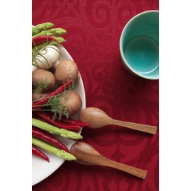 Akutana Red Table Runner 108 inch, Cranberry Damask Dresser Scarf, Outdoor Coffee Table Runner, Burgundy Jacquard Dining Table Runners for Dinner Parties, Events, Wedding, Thanksgiving, Christmas