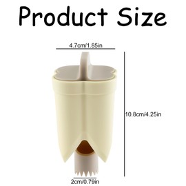 Bojueshaw Bell Pepper Cutter,Pepper Corer,Chili Corer Remover,2 in 1 Portable Pepper Core Cutting Device for Kitchen Home Family Camping(Beige)