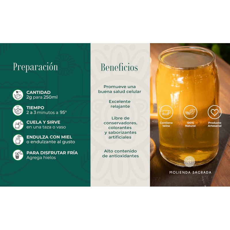 Molienda Sagrada, Té Verde Rosal, 200 g, 1 piezas