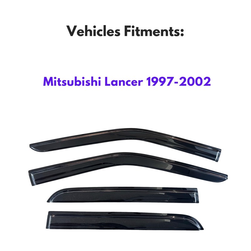 KPY Window Visor Compatible with Mitsubishi Lancer 1997-2002, 4PC Rain