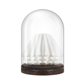 SF.Apesiki Modern Minimalist Coffee Wave Filter Paper Storage – High Borosilicate Glass Dome & Walnut Wood Base Storage Container for Coffee Accessories