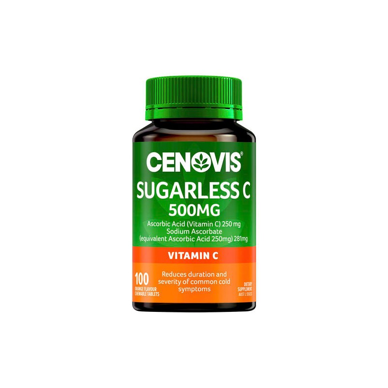 Cenovis Sugarless C 500mg Orange Flavour 100 Chewable Tablets