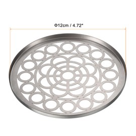 PATIKIL 4.7 Inch Flower Frog Lid, Metal Round Floral Vase Insert Arranger Window Grilles Pattern for Arrangement Plant Fixation, Silver