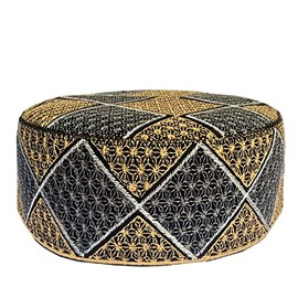 Kufi Men's Unisex Muslim Men Prayer Cap Ramadaan Caps Eid Kufis Handmade Namaz Hat Beanie (as1, Alpha, x_l, Golden, 61 Cm)