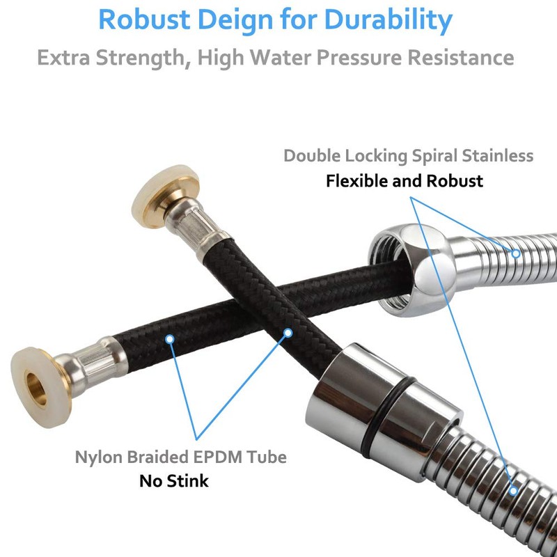 Extra Long Hand Shower Hose 118", Angle Simple Stainless Steel