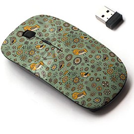 2.4G Wireless Mouse with Cute Pattern Design for All Laptops and Desktops with Nano Receiver - Simple Childish Cute Flowers
