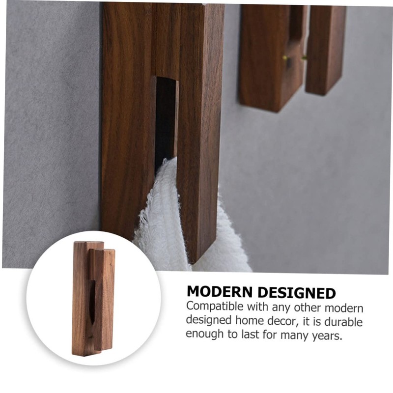CAXUSD 1pc Solid Wood Over Door Coat Hanger Mounted Hooks