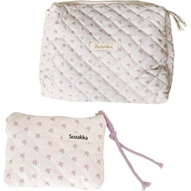 JAONLD Cosmetic Bags, 2 Pcs Small Make Up Bags for Women Floral Makeup Pouch Portable Travel Toiletry Bag Storage Organizer for Purse for Women and Girls Gift