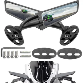 Motorcycle Mirrors, Stealth Motorcycle Wing Mirrors Compatible with Kawasaki Ninja 650 500 Ninja 400 ZX6R ZX10R ZX4RR ZX14R Suzuki GSXR 1000 600 750 Hayabusa GSX1300R
