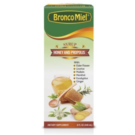 Honey Propolis & Elderflower Syrup for Adults, 8 fl oz - Daily Immune Support Formula with Sambucus Elderberry, Licorice, Mullein, Ginger, Menthol & Eucalyptus