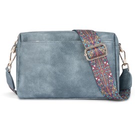 APHISON Small Crossbody Bags for Women, Triple Zip Vegan Leather Crossbody Purse Shoulder Handbags