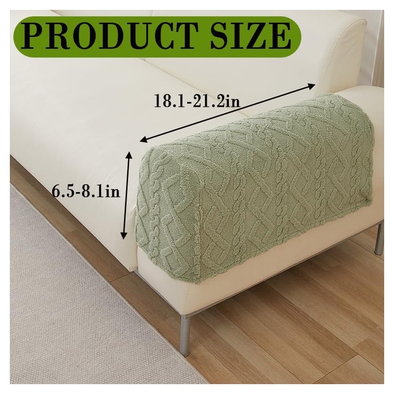 Couch Arm Covers, Stretch Non-Slip Sofa Armrest Protectors for Recliner