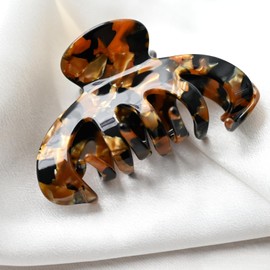 Prettyou Barrettes Hair Clip Clamp Celluloid Tortoise Shell 3.6 inches Comfortable Waterproof Styling Hair Claw Luxury Fashion Accessories for Women (leopard)