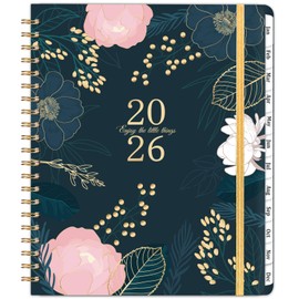 2026 Planner - Planner 2026, Weekly ＆ Monthly Planner, 9" x 11", Jan. 2026 - Dec. 2026, with Thickened Hardcover, Twin - Wire Binding, 12 Monthly Tabs, 21 Notes Pages, Elastic Closure, Back Pocket