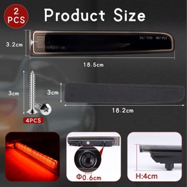 CPROSP 1 Pair Third Brake Light 12 V, Third Brake Light, Rear Brake Light Compatible with VW T5 T6 2003-2016, Black, Only Models with Double Door, 7E0945097E, 7E0945097F