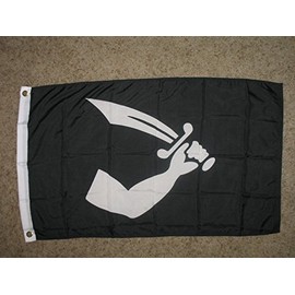 MWS 2X3 Jolly Roger Pirate Thomas Tew Super Polyester Nylon Flag 2X3 ft (60 X 90 cm) House Banner Grommets Double Stitched Fade Resistant Premium Quality