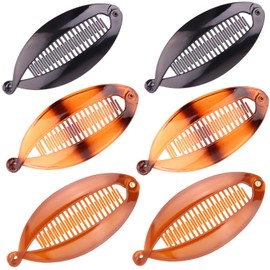 Banana Hair Clips Banana Clip Combs for Thin Long Hair Fishtail Hair Clip Combs Banana Fish Grips for Women Girl Hair Accessories