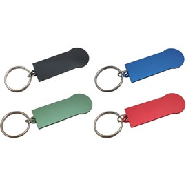 myledershop 1 x removable shopping trolley remover, key ring with shopping trolley token, shopping token with aluminium key ring in 4 different colours, Green