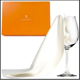 LUSCIOUZ Luchas Glass Cloth (Standard) Impressive Absorbency & Comfort Cleaning Cloth 35.4 x 19.7 inches (90 x 50 cm), Silky White Microfiber