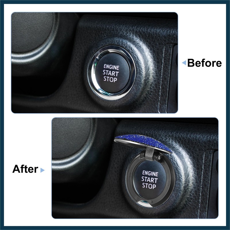 TUCKBOLD Crown Pattern Bling Car Start Stop Engine Button Cover