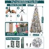 6FT Flocked Pull Up Prelit Christmas Tree with 200 Warm