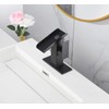 Bathroom Sink Led Faucet Waterfall Spout Black RGB 3 Colors