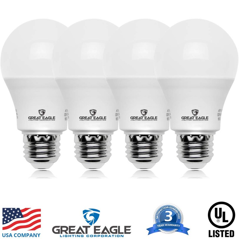 Great Eagle A19 LED Light Bulb, 9W (60W Equivalent), UL