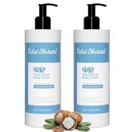 ÉCLAT NATUREL Body Lotion with 25% Shea Butter, Vitamin E & Ceramide, Deep Moisturizing Hydrating Body Lotion for Dry Skin, 10.15 Fl Oz (Pack of 2)