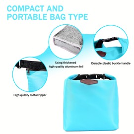 GWAWG Cool Bag, Heat Insulation Bag, Small Lunch Bag with Zip, Portable Lunch Box Bag, Outdoor Picnic Bag, Mini Lunch Box for Outdoor Travel Work