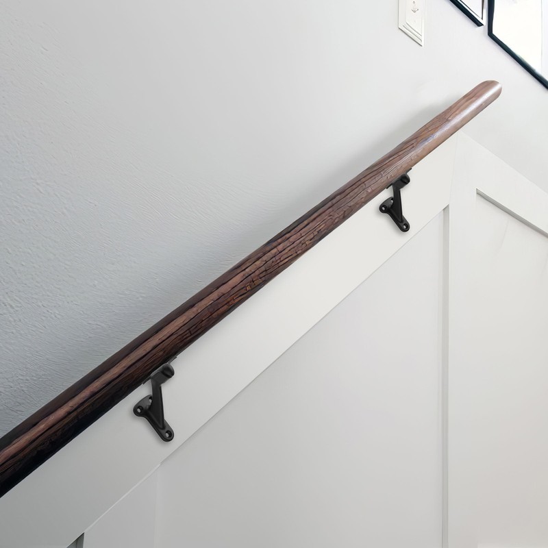 khtumeware 6 Pack 3 Inch Matte Black Hand Rail Bracket