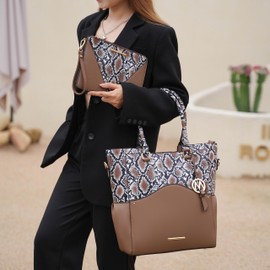 MKF Collection Women Shoulder Bag & Wristlet Coin Pouch Purse, vegan leather Handbag Top Handle Tote Bag by Mia K