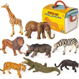 Variety4all NEW Variety4all SAFARI Realistic Figures Playset Playmat Storage Box Wild Africa