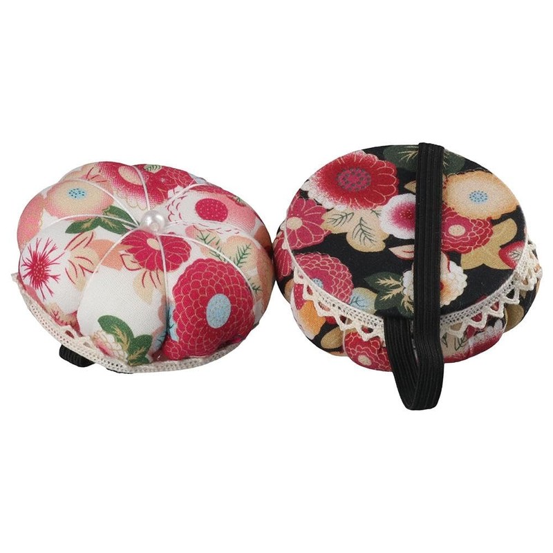 Uniquer 3Pcs Sewing Needles Cushion,Pumpkin Shaped Pin Cushion with Wrist