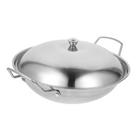 SHOWERORO 1 Set Pot Stove Pot with Lid Frying Pan Stainless Steel Stainless Steel Everyday Pan Stainless Steel Pot with Lid Deep Frying Pan Chinese Seafood Pan No Cover Accessories