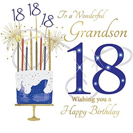 Rush Design Large 18th Birthday Card Grandson